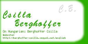 csilla berghoffer business card